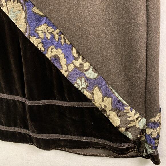 VTG‎ The Limited Womens Patchwork Felt Velvet Midi Skirt Sz 4 Whimsigoth Boho - Picture 2 of 10